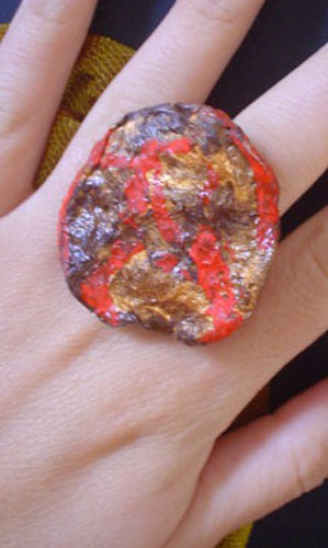 anello arancio2papier machè.